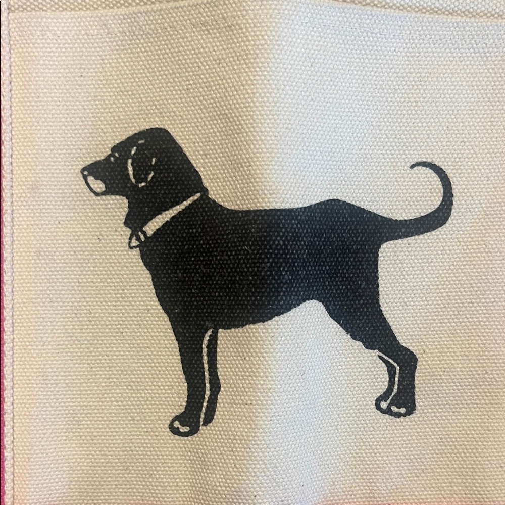 The Black Dog Pink and Cream Canvas Tote/Shoulder Bag - Picture 2 of 10